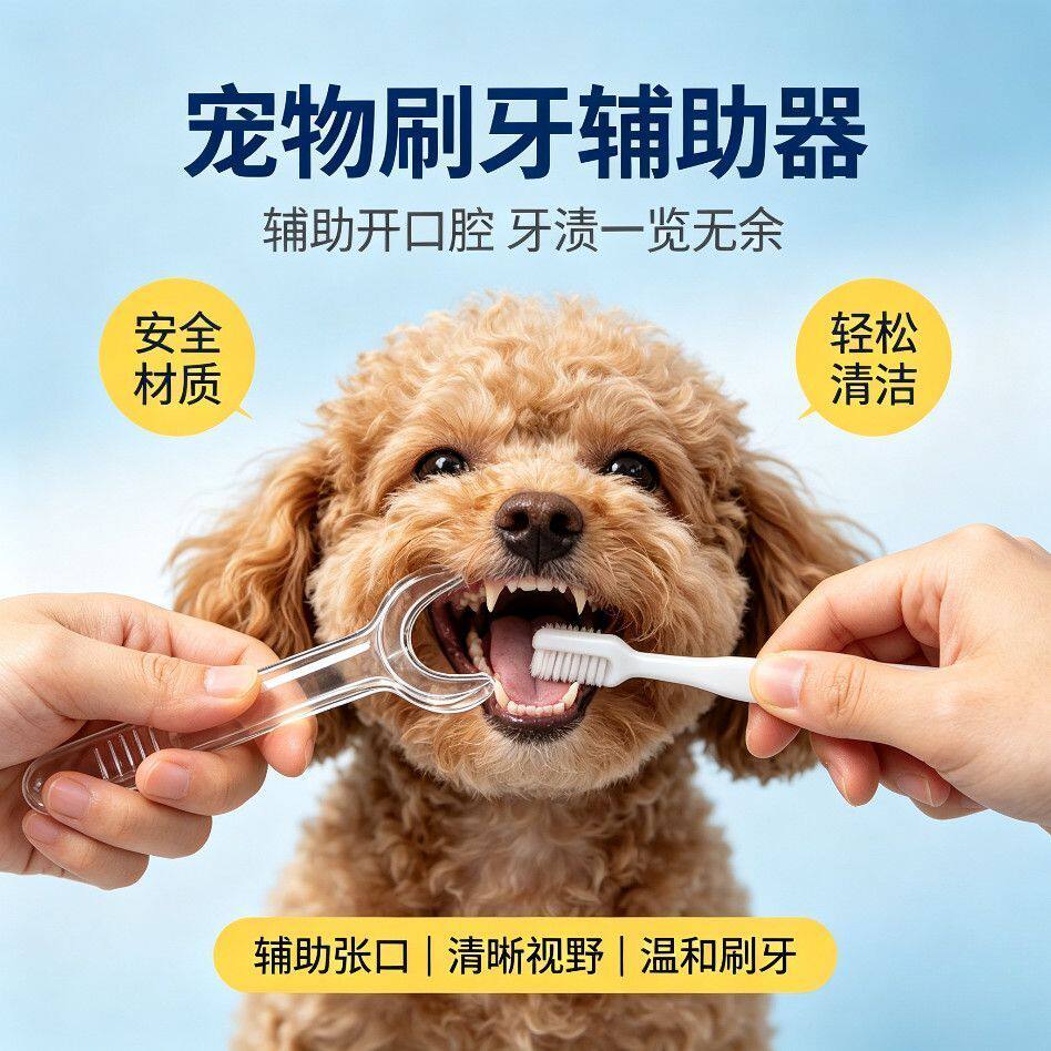 小狗扩嘴开口器狗狗刷牙辅助器小型犬阔嘴扩牙器宠物洗牙齿撑嘴器