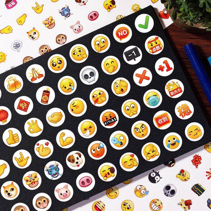 手工创意粘贴纸emoji贴纸表情包贴图贴画创意卡通可爱搞笑贴qq版