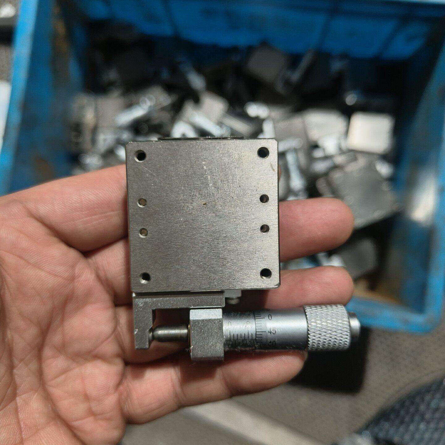 微调滑台 台面40*40mm 行程18MM 带千分尺手调 拆