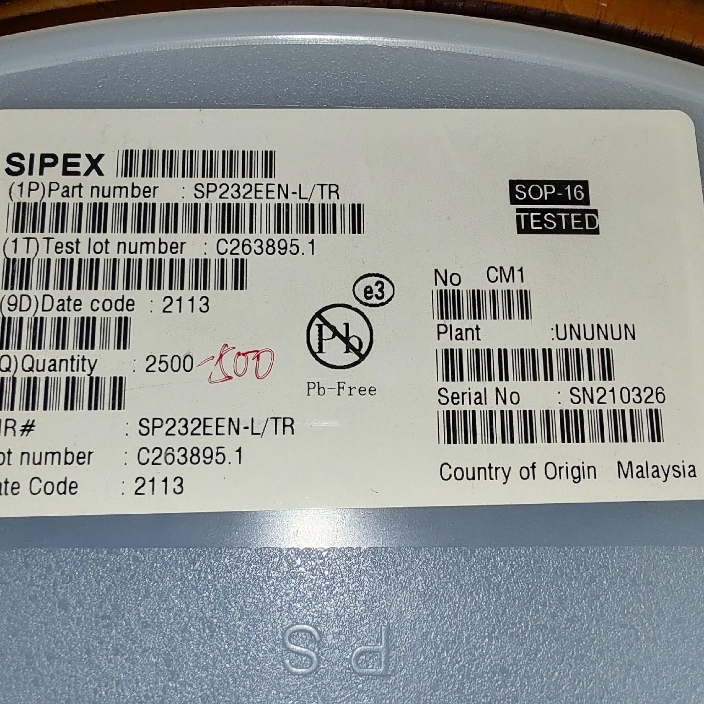 国产SP232EEN-L/TR 剩下2000pcs 600元