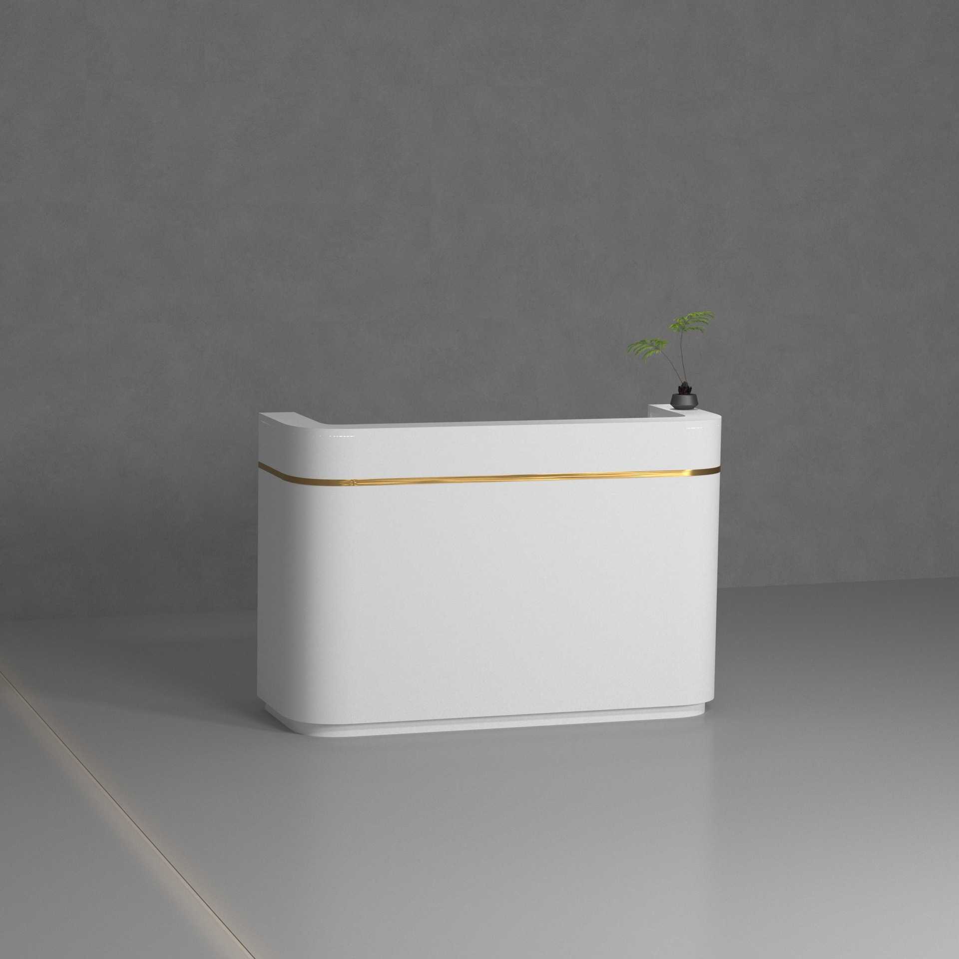 新款直销简约收银台柜台欧式圆弧服装店吧台现代小型美容院公司前