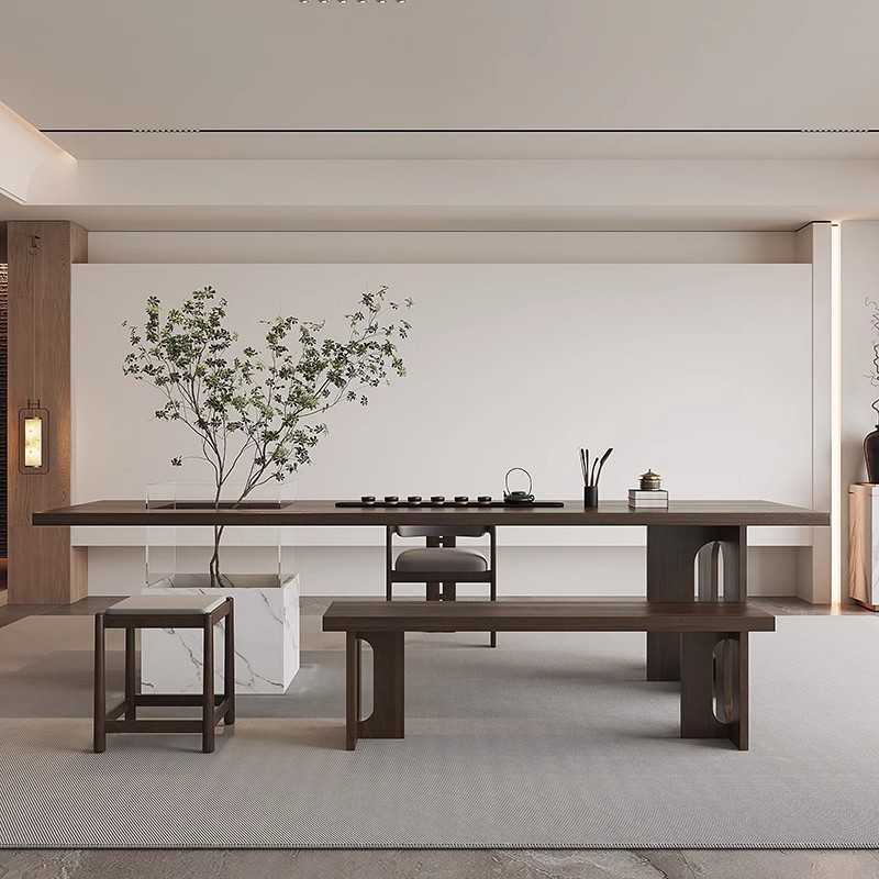 新款直销新中式实木亚克力茶桌椅组合现代简约功夫洽淡桌工作台泡