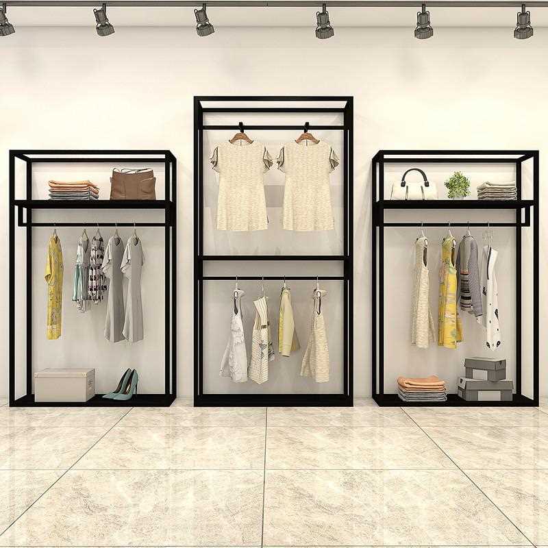 新款直销铁艺服装店展示架挂衣架男女装店货架落地式陈列架中岛架
