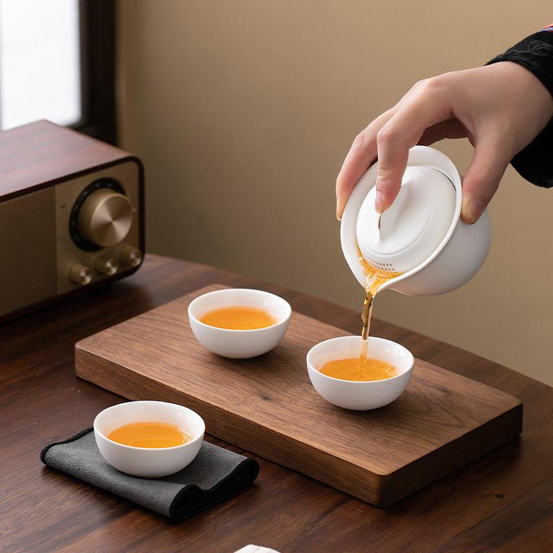 新款直销旅行茶具礼品便携式快客杯一壶三杯盖碗小套户外商务功夫