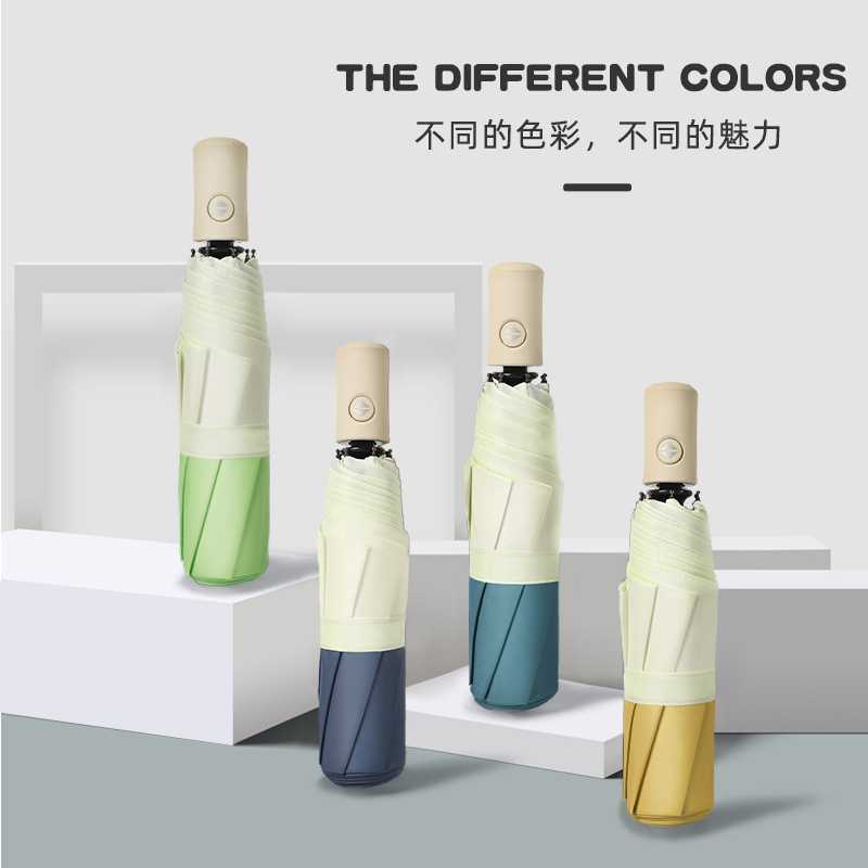 新款直销三折全自动接边韩系小清新折叠晴雨伞自开收三折雨伞广告