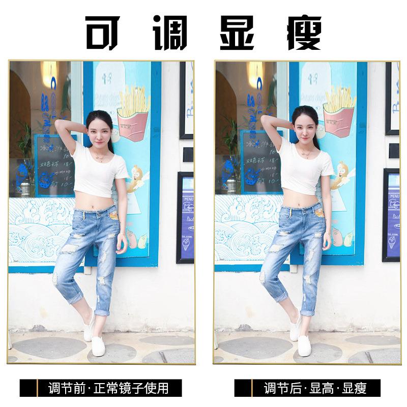 新款直销铝合金防爆全身镜落地镜服装店显瘦显穿衣镜试衣镜健身房