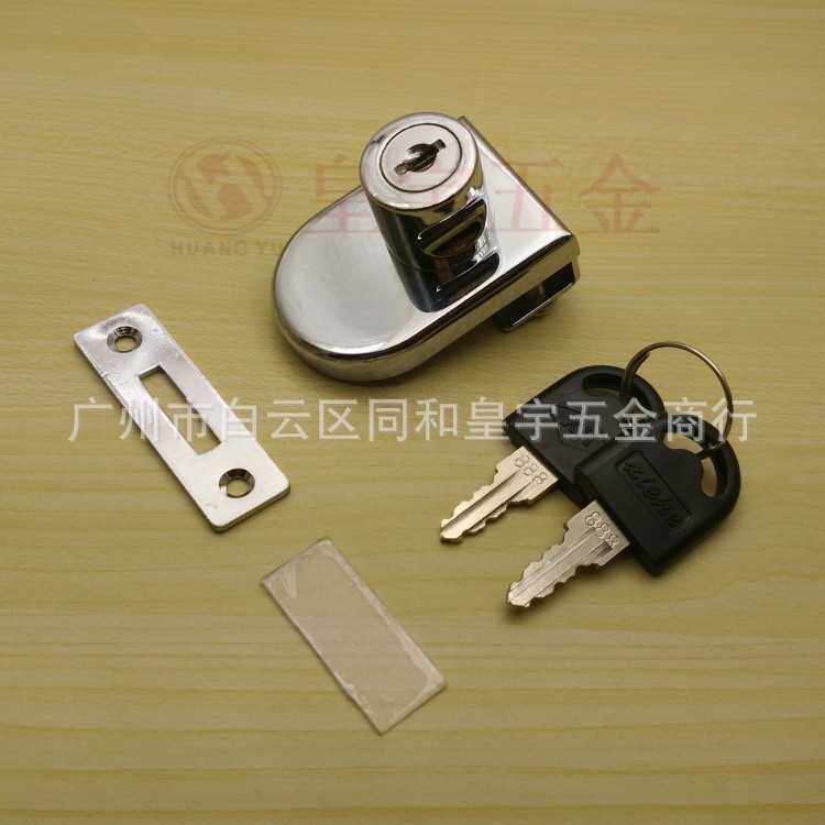 新款直销408玻璃柜锁商场珠宝展示柜门锁单门橱窗锁手机柜台锁玻
