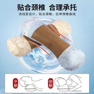 夏季 新款 家用助睡眠艾草颈椎枕 清凉艾草冰丝护颈枕 凉席 直销夏季