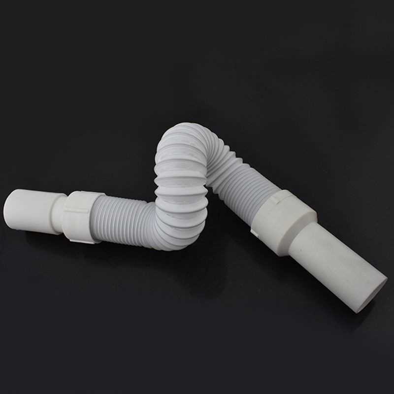 新款直销下水管塑料白色卫生间防臭防虫面盆下水 软胶白头 钢丝排