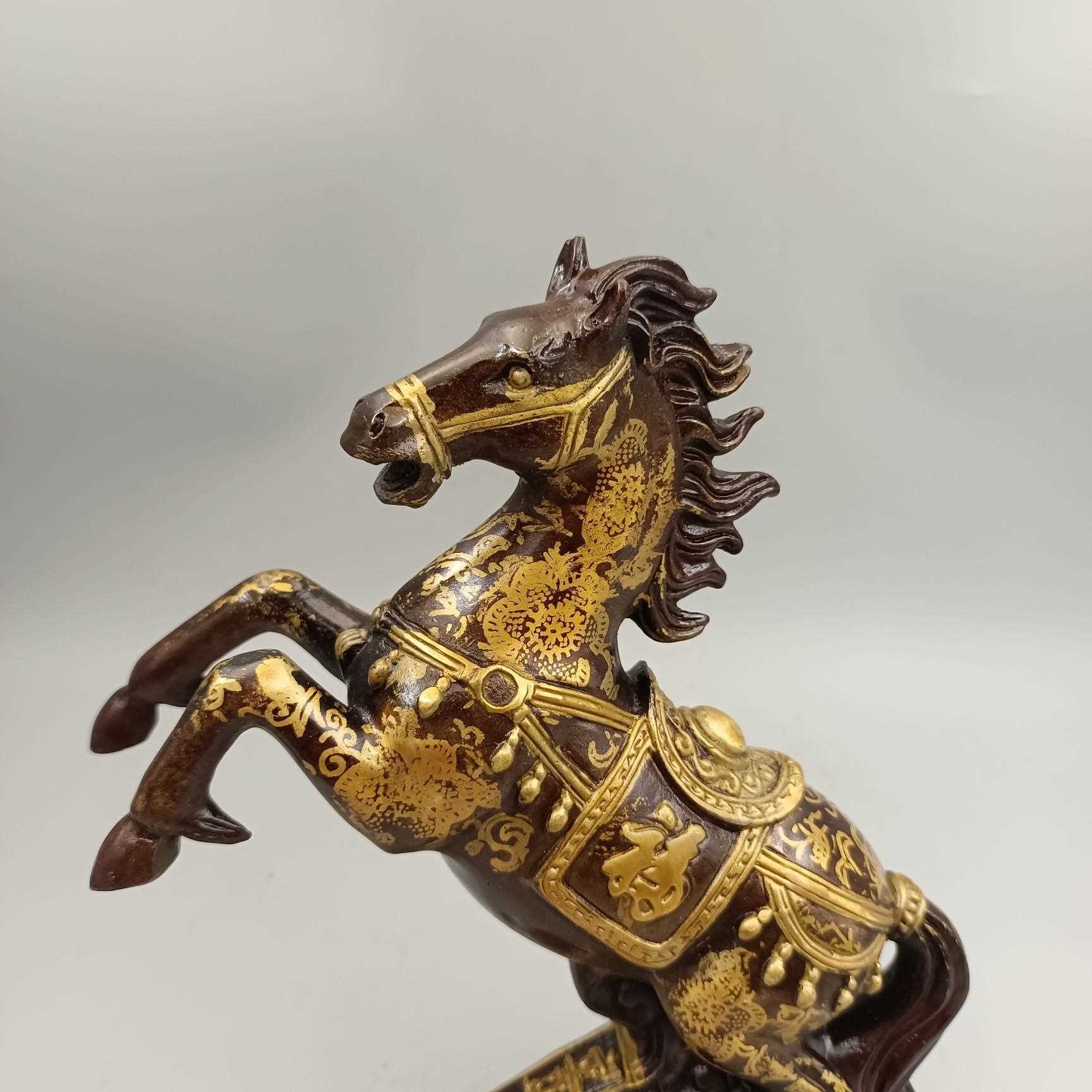 新款直销仿古做旧工艺品鎏金立马摆件 家居客厅装饰创意礼品 铜马