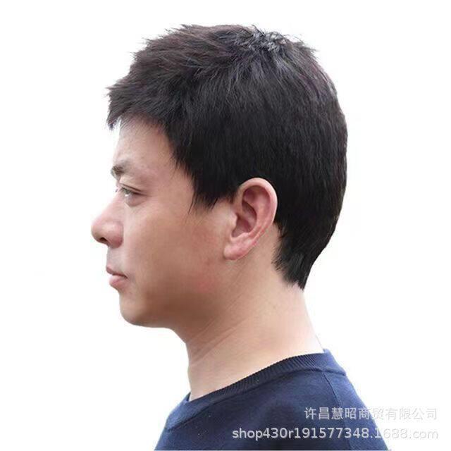 新款直销假发短发韩版中老年头套温丝平头寸头发套短直发整顶碎发
