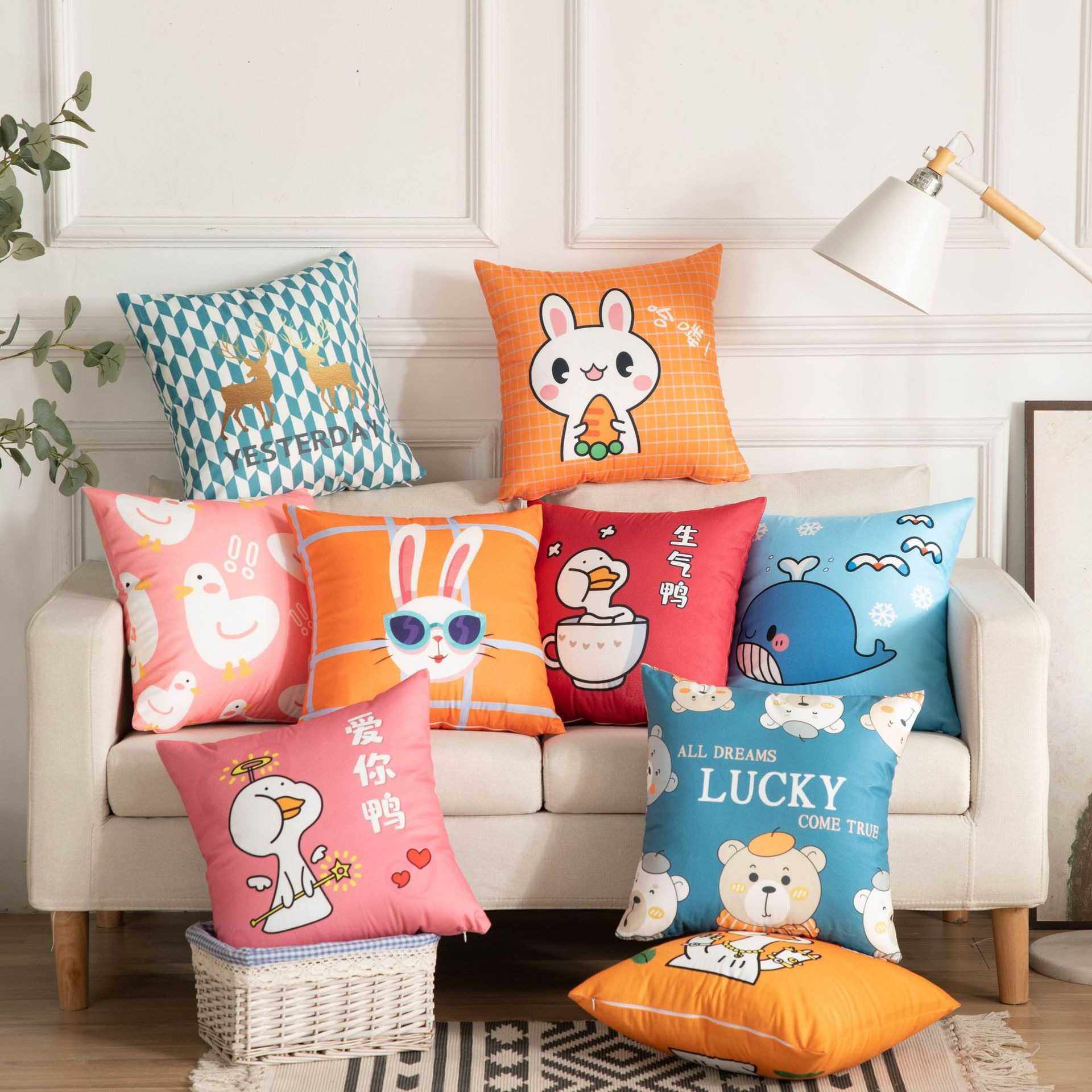 新款直销卡通抱枕沙发靠枕床头靠垫办公看书护腰靠背抱枕含芯可定,居家布艺,抱枕被,淘宝优惠券,粉丝福利购,淘宝优惠卷