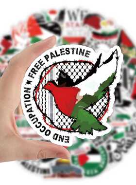 新款直销100张巴勒斯坦涂鸦贴纸free palestine跨境装饰汽车防水