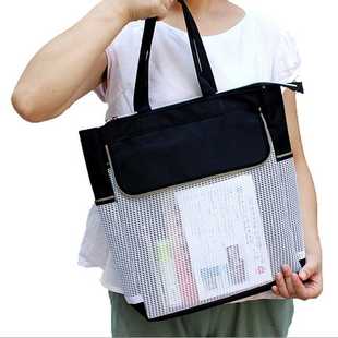 新款直销杰利定制LOGO办公手提袋大容量加厚学生帆布袋手提文件袋