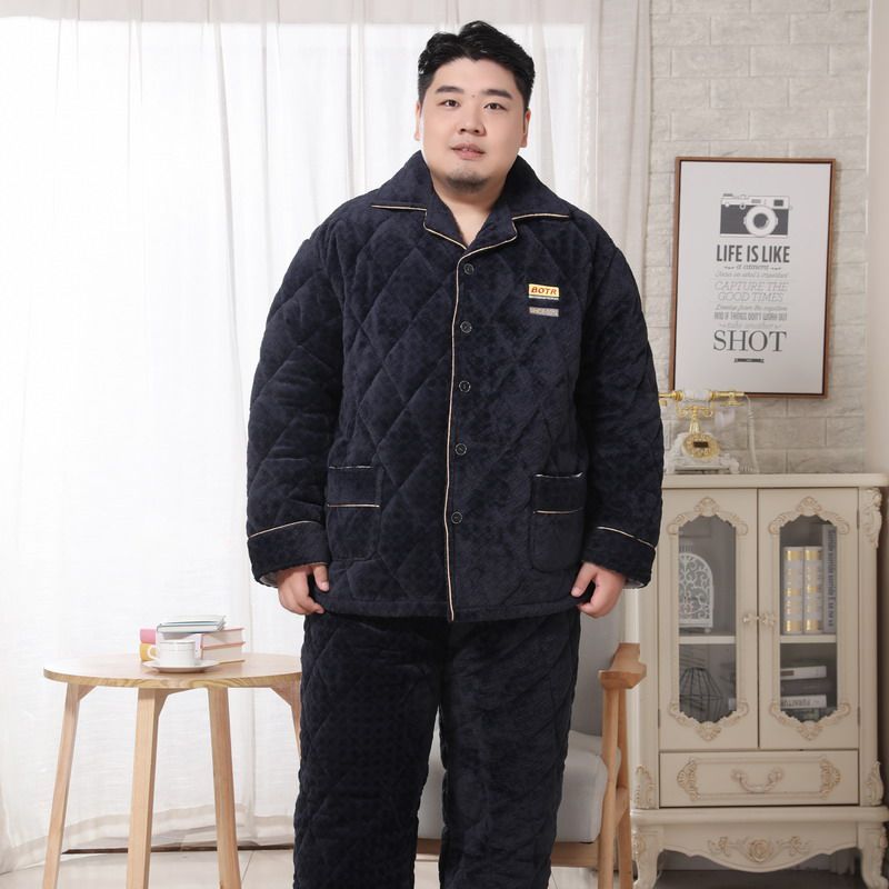 大码男士睡衣冬季加肥加大码胖子加绒加厚三层夹棉中老年人家居服,女士内衣/男士内衣/家居服,睡衣/家居服套装,淘宝优惠券,粉丝福利购,淘宝优惠卷