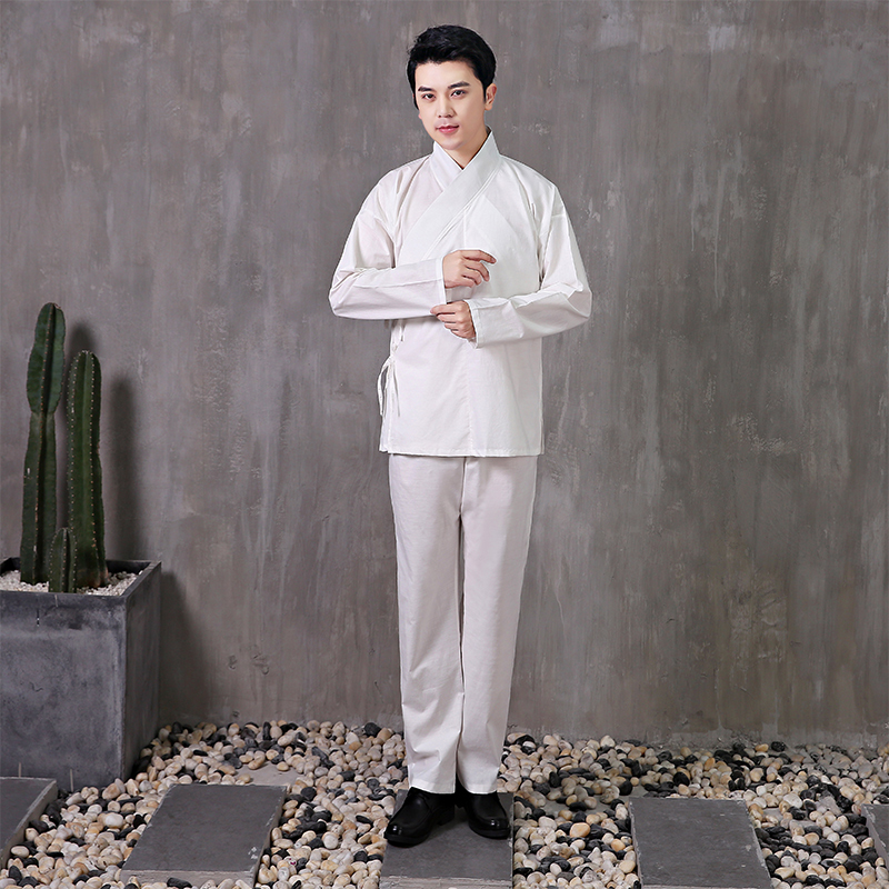 布许交领中裤居家练功睡衣汉服