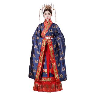 布许明制汉服皇后礼服翟衣织金定制精致古装中式传统喜服婚服广袖