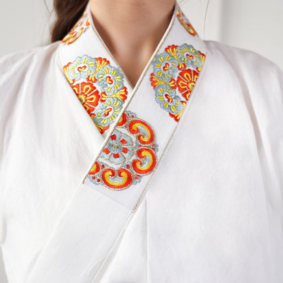 布许原创凤羽女交领假领子