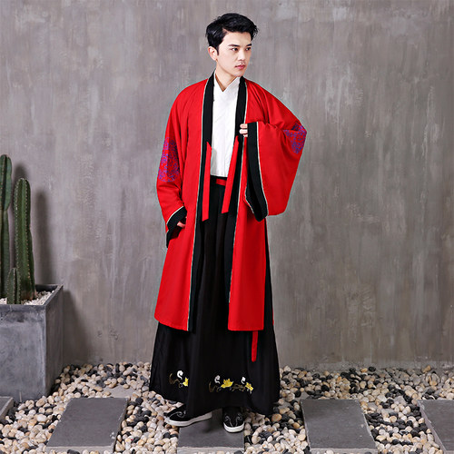 布许原创汉服男装大氅广袖披风非