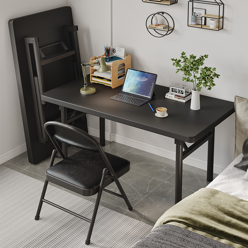 折叠书桌家用学生卧室电脑桌椅套装卧室女生桌子简易出租屋长方形