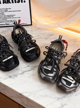 安妮黑豹专柜正品增高4.5CM老爹鞋女2025新款厚底系带运动休闲鞋