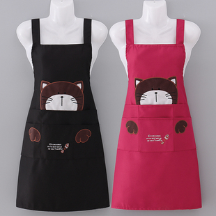 纯棉背带围裙男女家务卡通可爱时尚 厨房做饭围腰防污耐脏上班工作