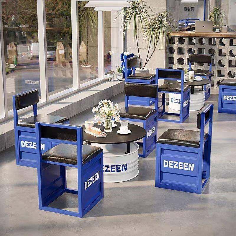 工业风油桶桌椅铁艺 网红奶茶店卡座沙发酒吧ktv沙发茶几组合定制,住宅家具,岩板餐桌,淘宝优惠券,粉丝福利购,淘宝优惠卷