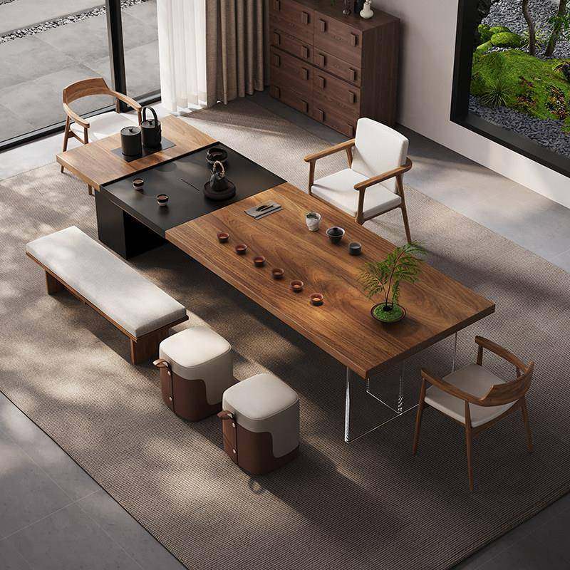 意式轻奢南美胡桃木茶桌办公桌一体两用2025新款茶台一体茶盘家用,住宅家具,家用茶台/茶桌,淘宝优惠券,粉丝福利购,淘宝优惠卷