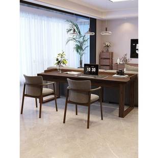 高端南美黑胡桃木书桌与抽屉实木学习桌现代简单长桌工作台