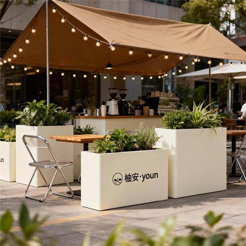 户外铁艺花箱组合不锈钢可定制街道小区景观绿植种植箱花盆围栏