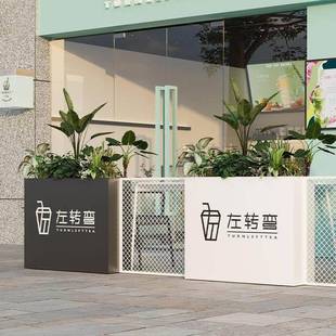 户外定制花箱围栏组合花坛商业街外摆长方形铁艺花槽隔离带种植箱