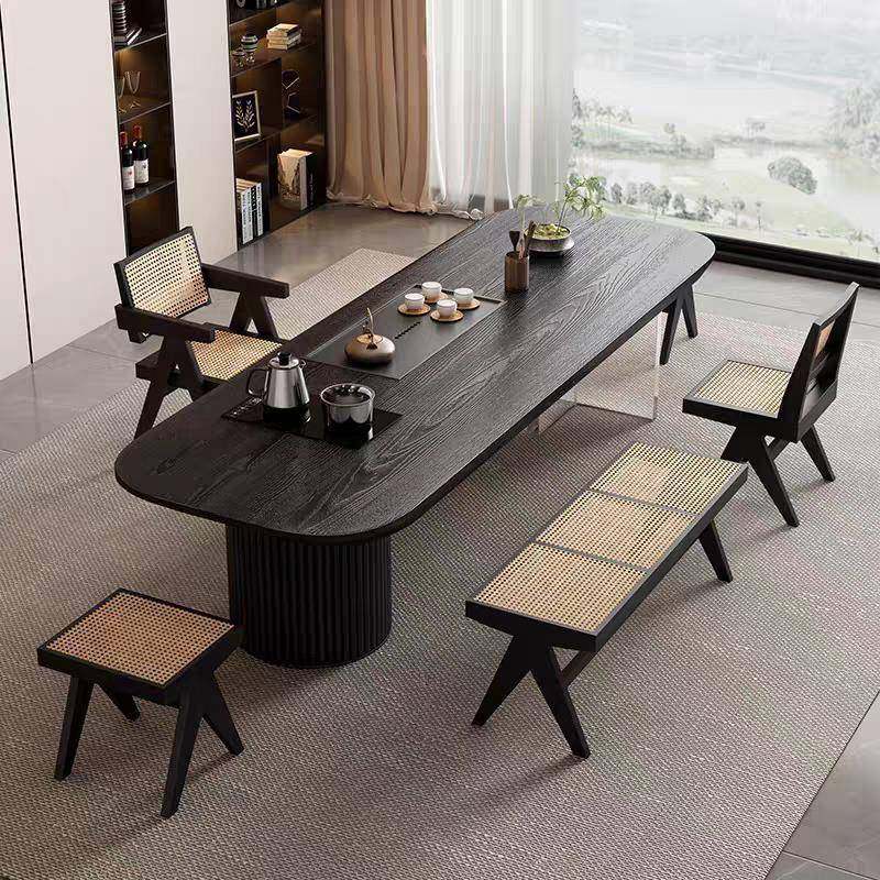现代侘寂风茶台茶几高档原木泡茶桌椅组合设计师碳化黑色实木茶桌,住宅家具,家用茶台/茶桌,淘宝优惠券,粉丝福利购,淘宝优惠卷