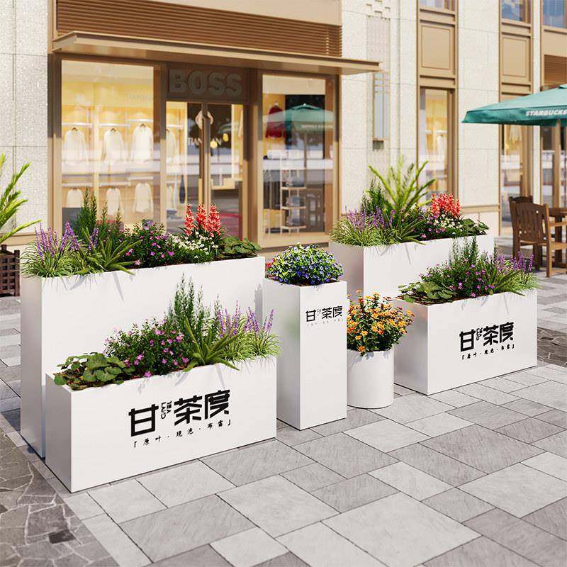 户外金属不锈钢成品花箱组合售楼部餐饮奶茶店外摆围栏隔断花槽,商业/办公家具,花坛/花箱,淘宝优惠券,粉丝福利购,淘宝优惠卷