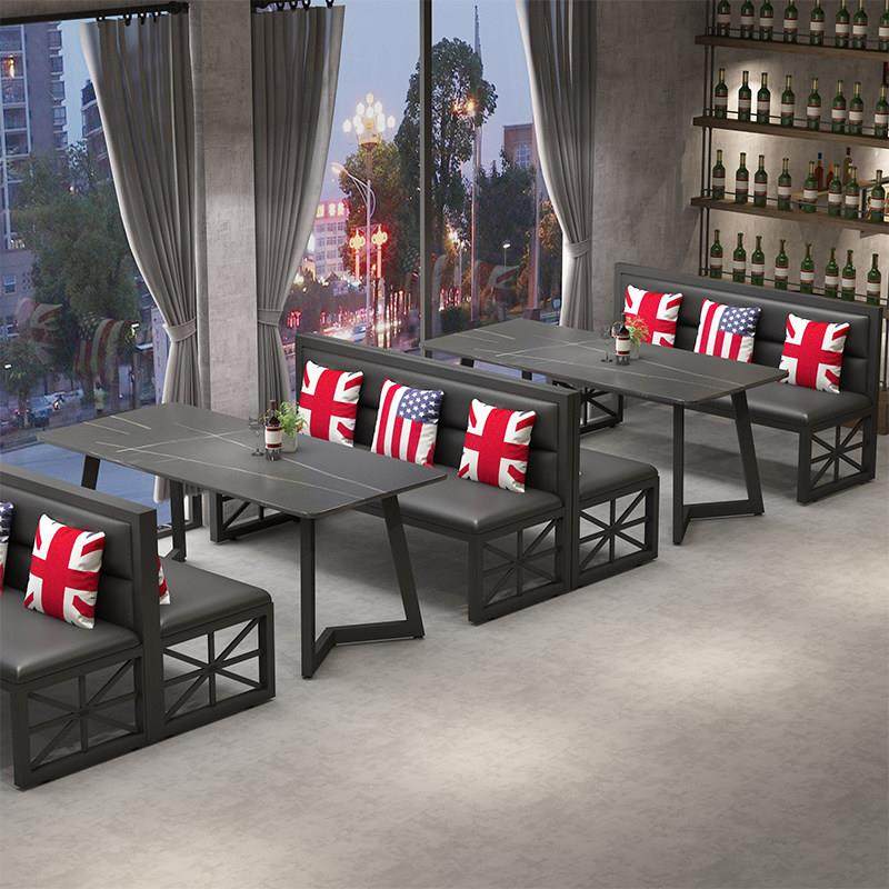 工业风酒吧清吧烧烤店桌椅音乐餐吧酒馆沙发卡座岩板长方形餐桌椅,商业/办公家具,卡座,淘宝优惠券,粉丝福利购,淘宝优惠卷