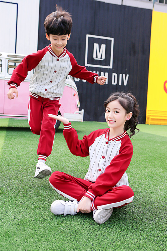 幼儿园园服条纹棒球服小学生校服一年级新生班服定制运动春秋套装