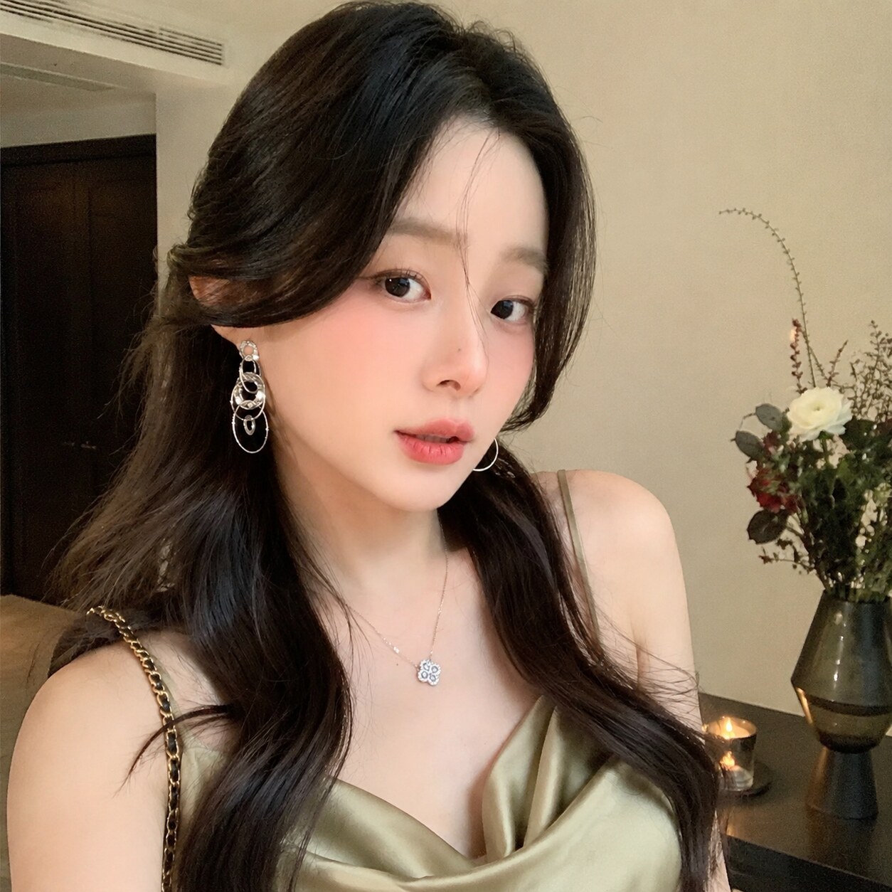 不掉色圆环长款耳环显脸小百搭