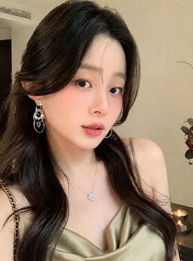 不掉色圆环长款耳环显脸小百搭