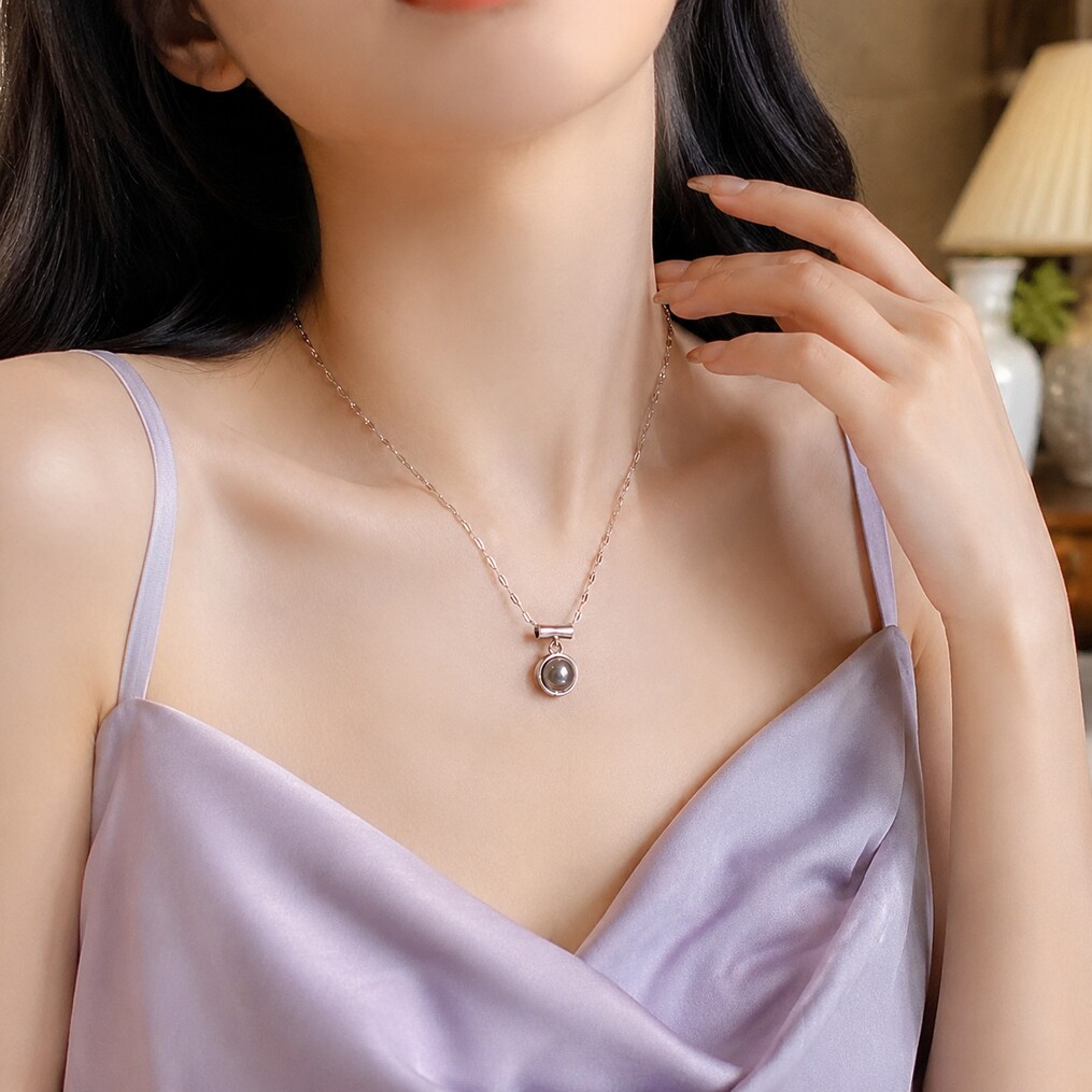 不掉色小珍珠吊坠锁骨链女百搭