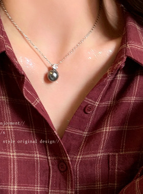 不致敏高保色轻奢圆珠锁骨链女