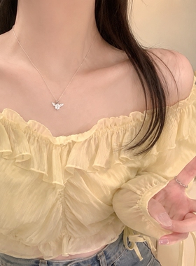原创不撞款满钻小天使项链女款