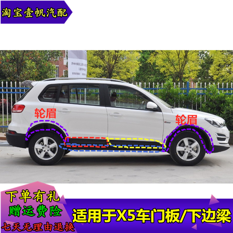 众泰大迈X5轮眉车门饰板下边梁