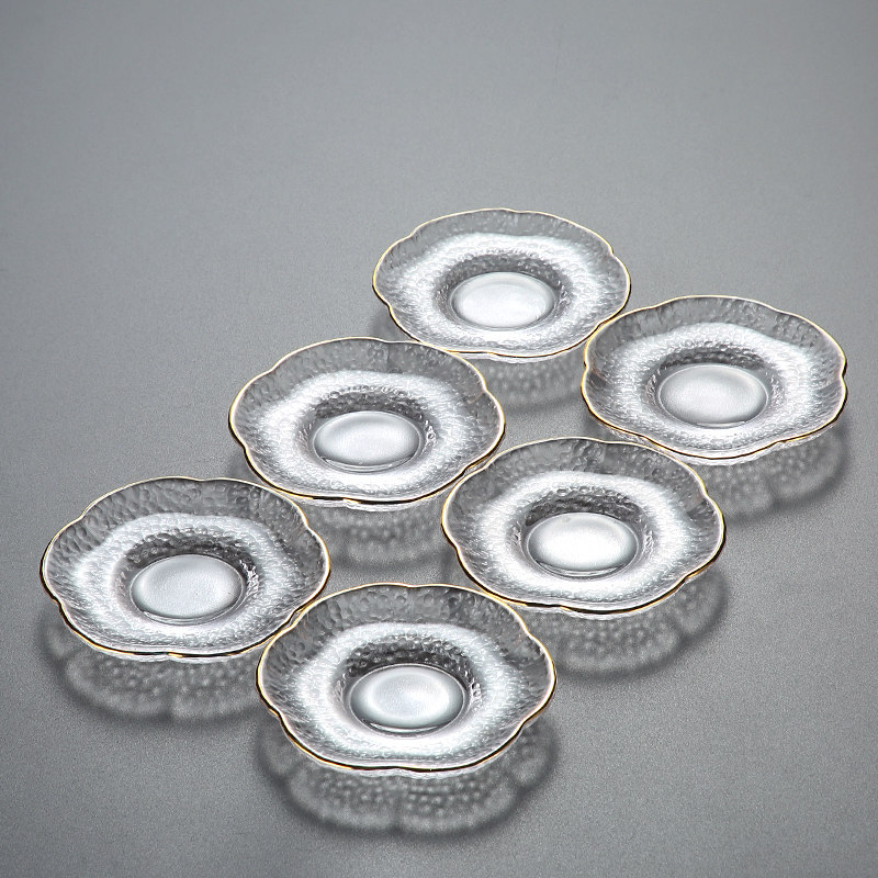 描金玻璃杯垫茶道茶杯垫茶垫茶杯托垫杯托垫托