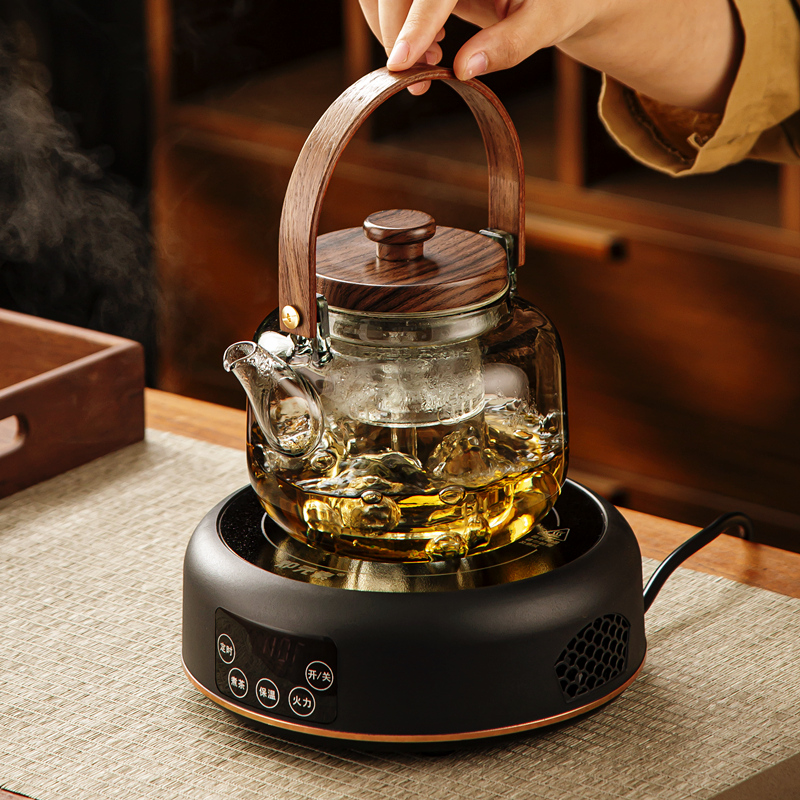 玻璃煮茶壶2024新款煮茶器煮茶炉家用烧水泡茶壶套装大容量电陶炉