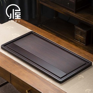 竹制干泡台茶几沥水茶台茶海功夫茶具 茶盘家用客厅小型托盘电木款
