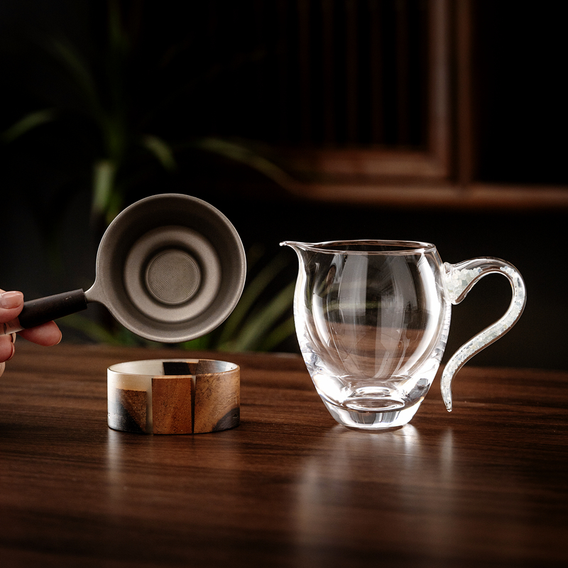 【无铅玻璃】纯钛茶漏公道杯
