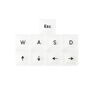 DSA7.42mm高度ABS材质透明esc+wasd方向键十字菊花口机械键盘键帽