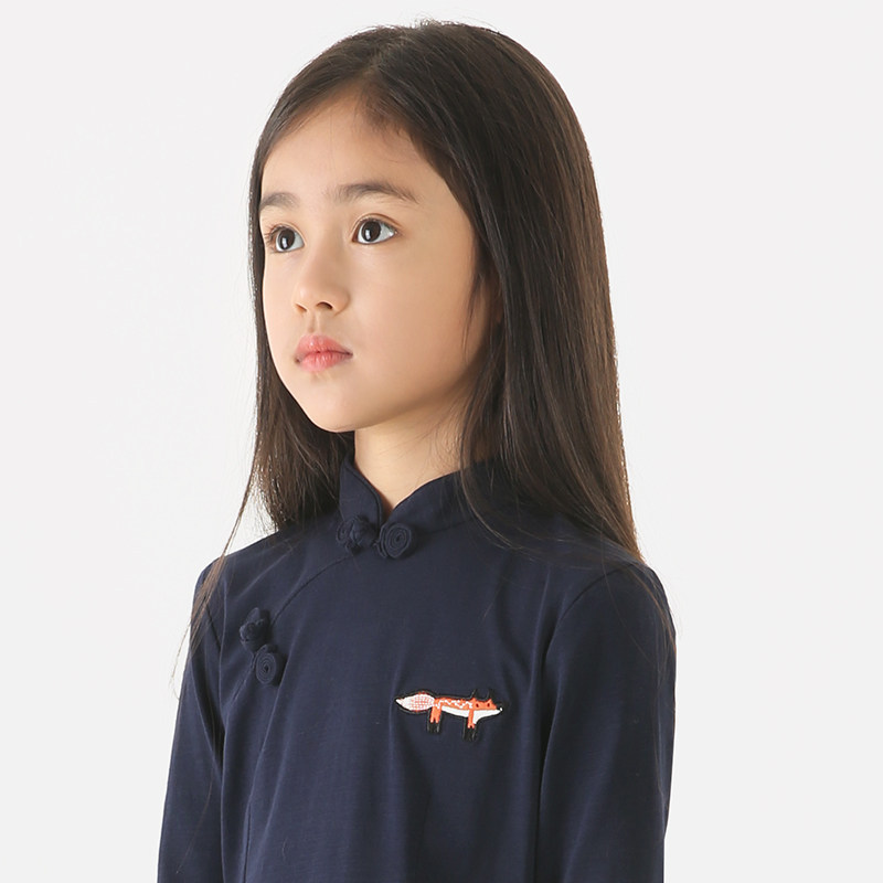 【春夏清仓】雅童小铺女童七分袖旗袍连衣裙 秋季新品 中国风