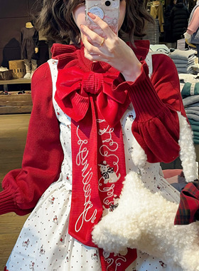 【雾棉】圆领毛衣内搭秋冬打底可爱泡泡袖Lolita毛衣针织保暖内搭