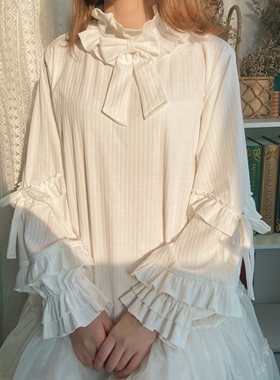 【初雪】秋冬泡泡袖针织打底衣日系温柔内搭Lolita软妹可爱内搭