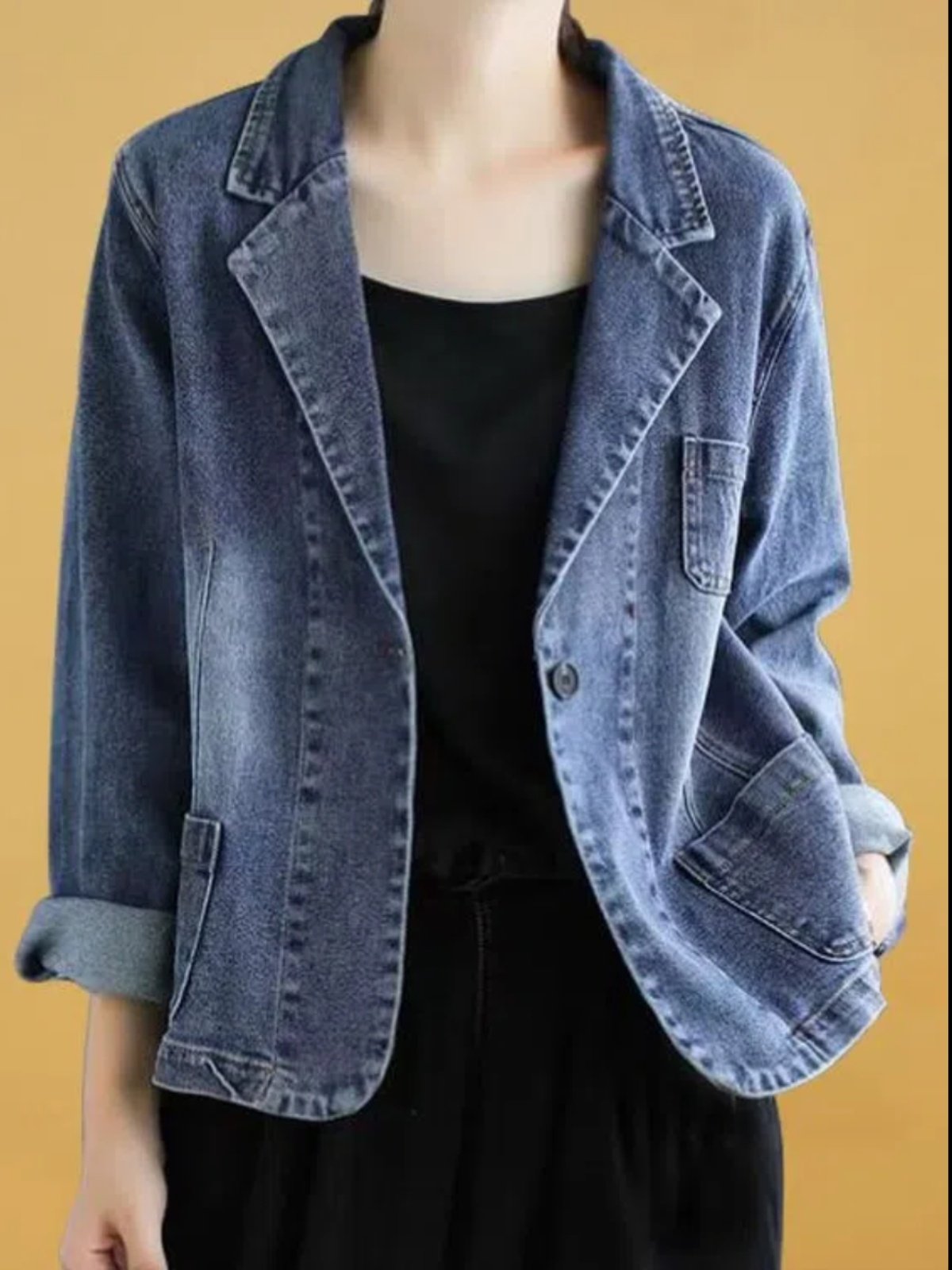 牛仔西装外套女春秋季2025新款大码宽松显瘦休闲短款气质西服上衣